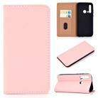 For Huawei P20 Lite(2019) Solid Color Frosted Magnetic Horizontal Flip Leather Case with Card Slots & Holder(Pink) - 1