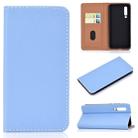 For Huawei P30 Solid Color Frosted Magnetic Horizontal Flip Leather Case with Card Slots & Holder(Blue) - 1