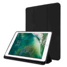Skin Feel Pen Holder Tri-fold Tablet Leather Case For iPad Air 2 / Air / 9.7 2018 / 9.7 2017(Black) - 1