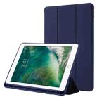 Skin Feel Pen Holder Tri-fold Tablet Leather Case For iPad 10.2 2019 / iPad 10.2 2020 / iPad Air 3 / iPad Pro 10.5(Dark Blue) - 1