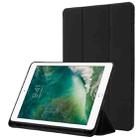 Skin Feel Pen Holder Tri-fold Tablet Leather Case For iPad 10.2 2019 / iPad 10.2 2020 / iPad Air 3 / iPad Pro 10.5(Black) - 1
