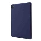 Skin Feel Pen Holder Tri-fold Tablet Leather Case For iPad Pro 12.9 2022 / 2021 / 2020 / 2018(Dark Blue) - 3