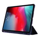 Skin Feel Pen Holder Tri-fold Tablet Leather Case For iPad Pro 12.9 2022 / 2021 / 2020 / 2018(Dark Blue) - 4