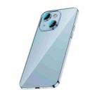 For iPhone 14 Plus Glass Lens Protection PC Electroplating Phone Case(Sierra Blue) - 1