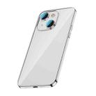 For iPhone 14 Plus Glass Lens Protection PC Electroplating Phone Case(Silver) - 1