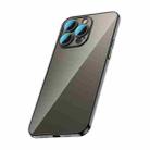 For iPhone 14 Pro Max Glass Lens Protection PC Electroplating Phone Case(Black) - 1