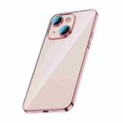 For iPhone 13 Glass Lens Protection PC Electroplating Phone Case(Rose Gold) - 1
