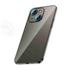 For iPhone 13 Glass Lens Protection PC Electroplating Phone Case(Black) - 1