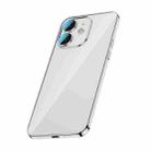 For iPhone 12 Glass Lens Protection PC Electroplating Phone Case(Silver) - 1