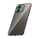 For iPhone 12 Glass Lens Protection PC Electroplating Phone Case(Black) - 1