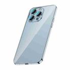 For iPhone 12 Pro Max Glass Lens Protection PC Electroplating Phone Case(Sierra Blue) - 1