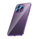 For iPhone 12 Pro Max Glass Lens Protection PC Electroplating Phone Case(Dark Purple) - 1