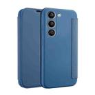 For Samsung Galaxy S23+ 5G Imitate Liquid Skin Feel Leather Phone Case with Card Slots(Blue) - 1