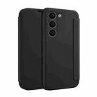 For Samsung Galaxy S23+ 5G Imitate Liquid Skin Feel Leather Phone Case with Card Slots(Black) - 1