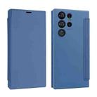 For Samsung Galaxy S23 Ultra 5G Imitate Liquid Skin Feel Leather Phone Case with Card Slots(Blue) - 1