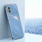 For Xiaomi Poco M4 5G XINLI Straight Edge 6D Electroplate TPU Phone Case(Celestial Blue) - 1