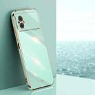 For Xiaomi Poco M4 5G XINLI Straight Edge 6D Electroplate TPU Phone Case(Mint Green) - 1