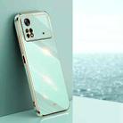 For Xiaomi Poco M4 Pro XINLI Straight Edge 6D Electroplate TPU Phone Case(Mint Green) - 1