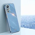 For Xiaomi 12T Pro XINLI Straight Edge 6D Electroplate TPU Phone Case(Celestial Blue) - 1