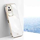 For Xiaomi Redmi K50 Pro XINLI Straight Edge 6D Electroplate TPU Phone Case(White) - 1