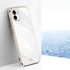 For Xiaomi Redmi A1 4G XINLI Straight Edge 6D Electroplate TPU Phone Case(White) - 1