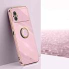 For Xiaomi Poco M4 5G XINLI Straight Edge 6D Electroplate TPU Phone Case with Ring Holder(Cherry Purple) - 1