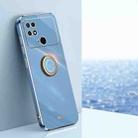 For Xiaomi Poco C40 XINLI Straight Edge 6D Electroplate TPU Phone Case with Ring Holder(Celestial Blue) - 1