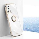 For Xiaomi Civi 2 XINLI Straight Edge 6D Electroplate TPU Phone Case with Ring Holder(White) - 1