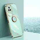 For Xiaomi Redmi K50 Pro XINLI Straight Edge 6D Electroplate TPU Phone Case with Ring Holder(Mint Green) - 1