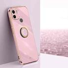 For Xiaomi Redmi A1+ XINLI Straight Edge 6D Electroplate TPU Phone Case with Ring Holder(Cherry Purple) - 1