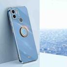 For Xiaomi Redmi A1+ XINLI Straight Edge 6D Electroplate TPU Phone Case with Ring Holder(Celestial Blue) - 1