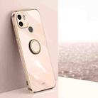 For Xiaomi Redmi A1+ XINLI Straight Edge 6D Electroplate TPU Phone Case with Ring Holder(Pink) - 1