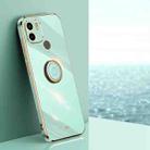 For Xiaomi Redmi A1+ XINLI Straight Edge 6D Electroplate TPU Phone Case with Ring Holder(Mint Green) - 1