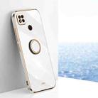 For Xiaomi Redmi 10A XINLI Straight Edge 6D Electroplate TPU Phone Case with Ring Holder(White) - 1