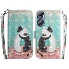For Infinix Hot 20 3D Colored Horizontal Flip Leather Phone Case(Black White Cat) - 1