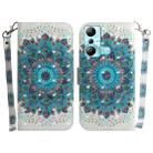 For Infinix Hot 20i 3D Colored Horizontal Flip Leather Phone Case(Peacock Wreath) - 1
