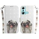 For Infinix Hot 20i 3D Colored Horizontal Flip Leather Phone Case(Pug) - 1