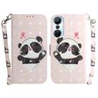 For Infinix Hot 20s 3D Colored Horizontal Flip Leather Phone Case(Heart Panda) - 1