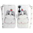 For Infinix Hot 20s 3D Colored Horizontal Flip Leather Phone Case(Cute Cat) - 1