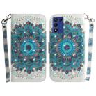 For Realme Q3S / Q3T / 9 SE / 9 5G Speed 3D Colored Horizontal Flip Leather Phone Case(Peacock Wreath) - 1