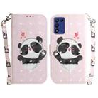 For Realme Q3S / Q3T / 9 SE / 9 5G Speed 3D Colored Horizontal Flip Leather Phone Case(Heart Panda) - 1