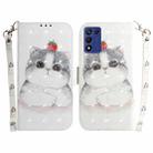 For Realme Q3S / Q3T / 9 SE / 9 5G Speed 3D Colored Horizontal Flip Leather Phone Case(Cute Cat) - 1