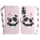 For Tecno Pova 4 3D Colored Horizontal Flip Leather Phone Case(Heart Panda) - 1