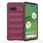 For Google Pixel 7 Magic Shield TPU + Flannel Phone Case(Wine Red) - 1
