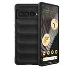 For Google Pixel 7 Pro Magic Shield TPU + Flannel Phone Case(Black) - 1