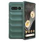 For Google Pixel 7 Pro Magic Shield TPU + Flannel Phone Case(Dark Green) - 1