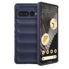 For Google Pixel 7 Pro Magic Shield TPU + Flannel Phone Case(Dark Blue) - 1