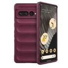 For Google Pixel 7 Pro Magic Shield TPU + Flannel Phone Case(Wine Red) - 1