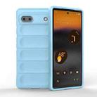For Google Pixel 6a Magic Shield TPU + Flannel Phone Case(Light Blue) - 1