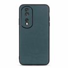 For Honor 80 Accurate Hole Lambskin Texture Genuine Leather Phone Case(Green) - 1